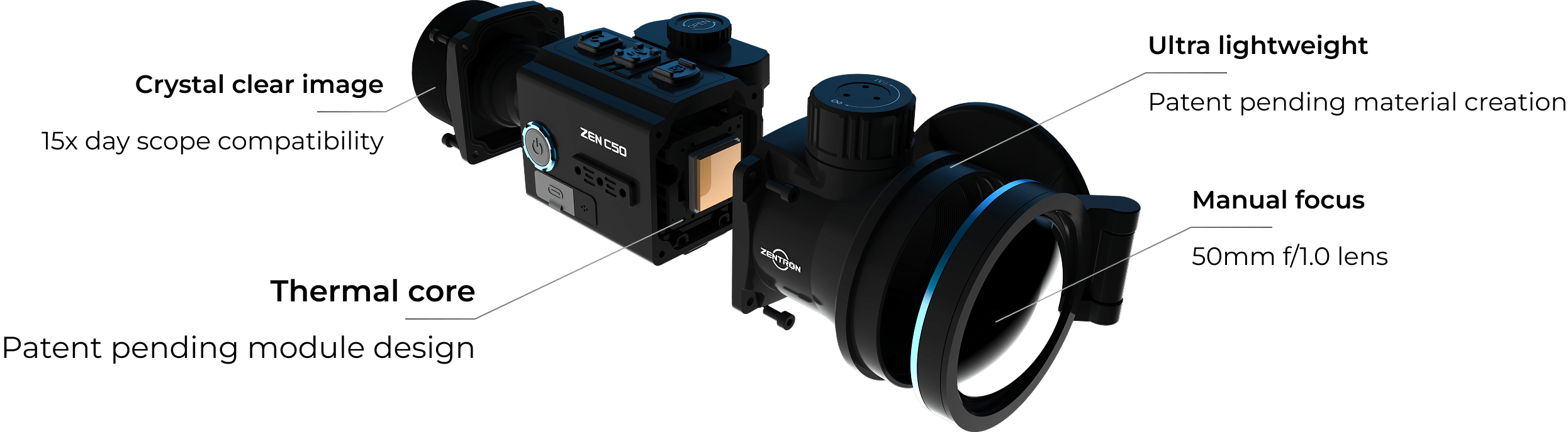 Zentron C50 thermal clip-on device overview